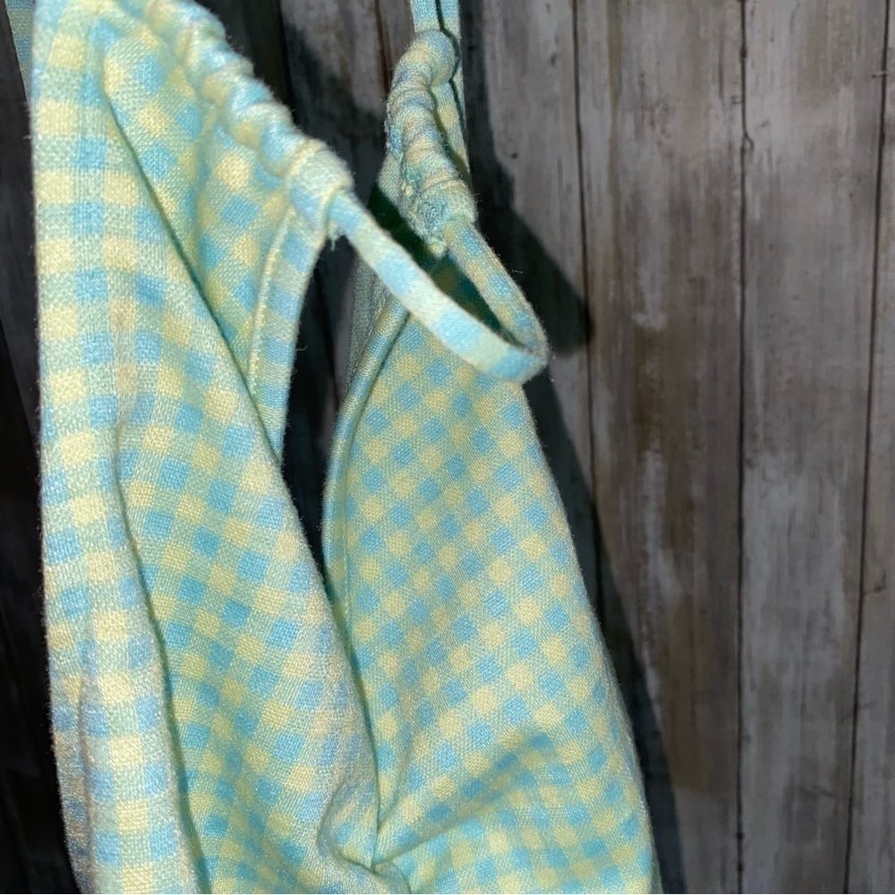 NWT Elodie Blue Lemonade Gingham Pointed Halter Too - Picture 3 of 6